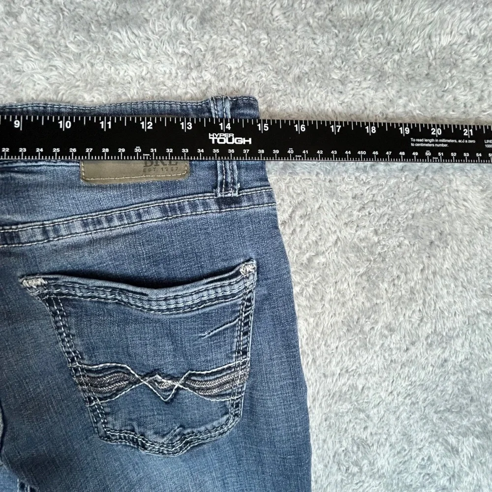 BKE Jake Straight Mens Blue Medium Wash Denim Jeans 30x30‎ Embroidery Whiskering